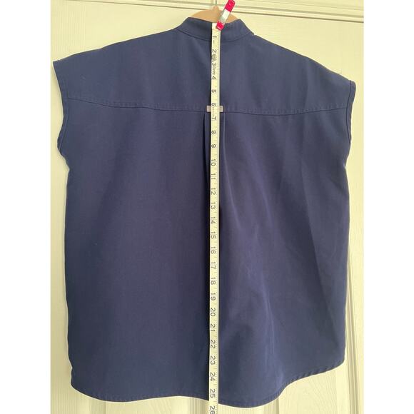 FIGS Technical Collection Scrub Top Dark Blue Mandarin Collar Size XXS - Picture 2 of 7